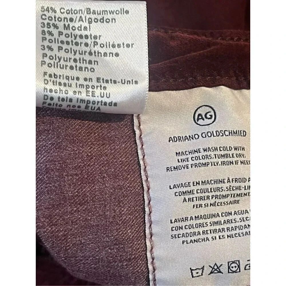 Adriano Goldschmied The Stevie Burgundy Jeans Pants Size 25 - Picture 7 of 7